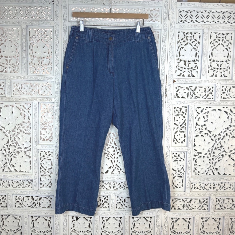 Vintage‎ Woolrich Dark Wash High Rise Cropped Loose Fit Lightweight Jeans Sz 8